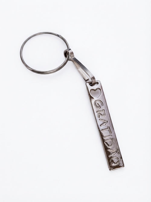 Chaveiro Metal Gratidão + Cartão Presente Especial